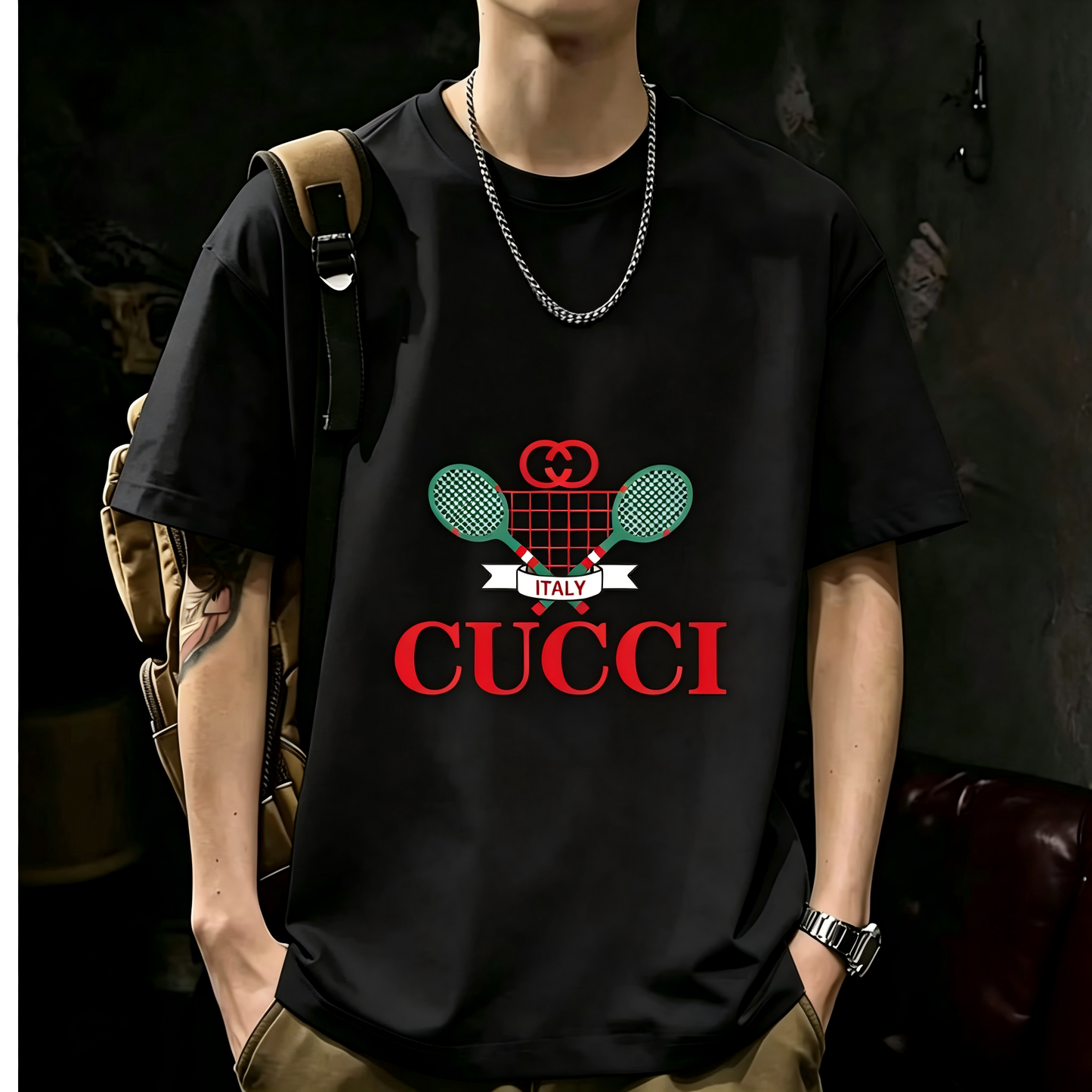 Unisex Casual Short Sleeve | 200GSM Heavyweight Cotton Printed Crew Neck Tee 074
