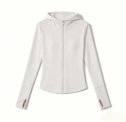 New Women’s Hooded Sports Jacket – Lightweight Breathable Long Sleeve Outdoor Yoga Coat for Cycling & Fitness
