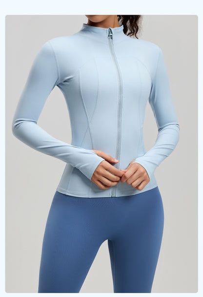 Women's Naked Feeling Yoga Top, Slim Fit Workout Sports Shirt, Tight Training Running Jacket