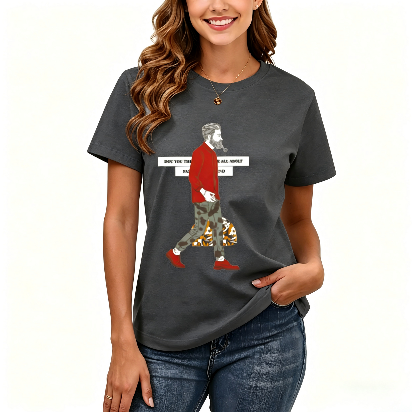 Women's Loose Fit Printed T-shirt | 200GSM Soft Breathable Cotton, Trendy Pattern for Daily & Outdoor Use 126