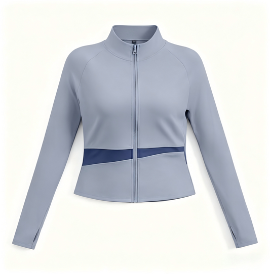 Women's Color Block Yoga Jacket, Naked Feel High Elastic Fitness Sports Top