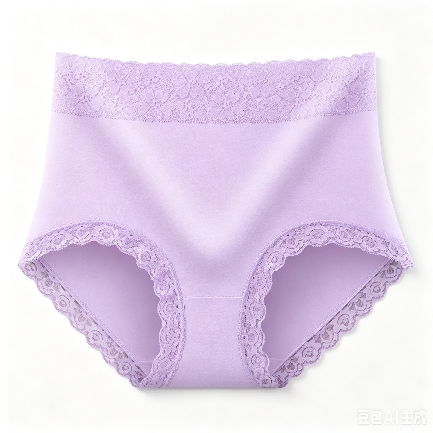 Women’s Plus Size High Waist Cotton Briefs, Seamless Lace Trim Underwear with Cotton Lined Crotch, Multi Color Everyday Panties
