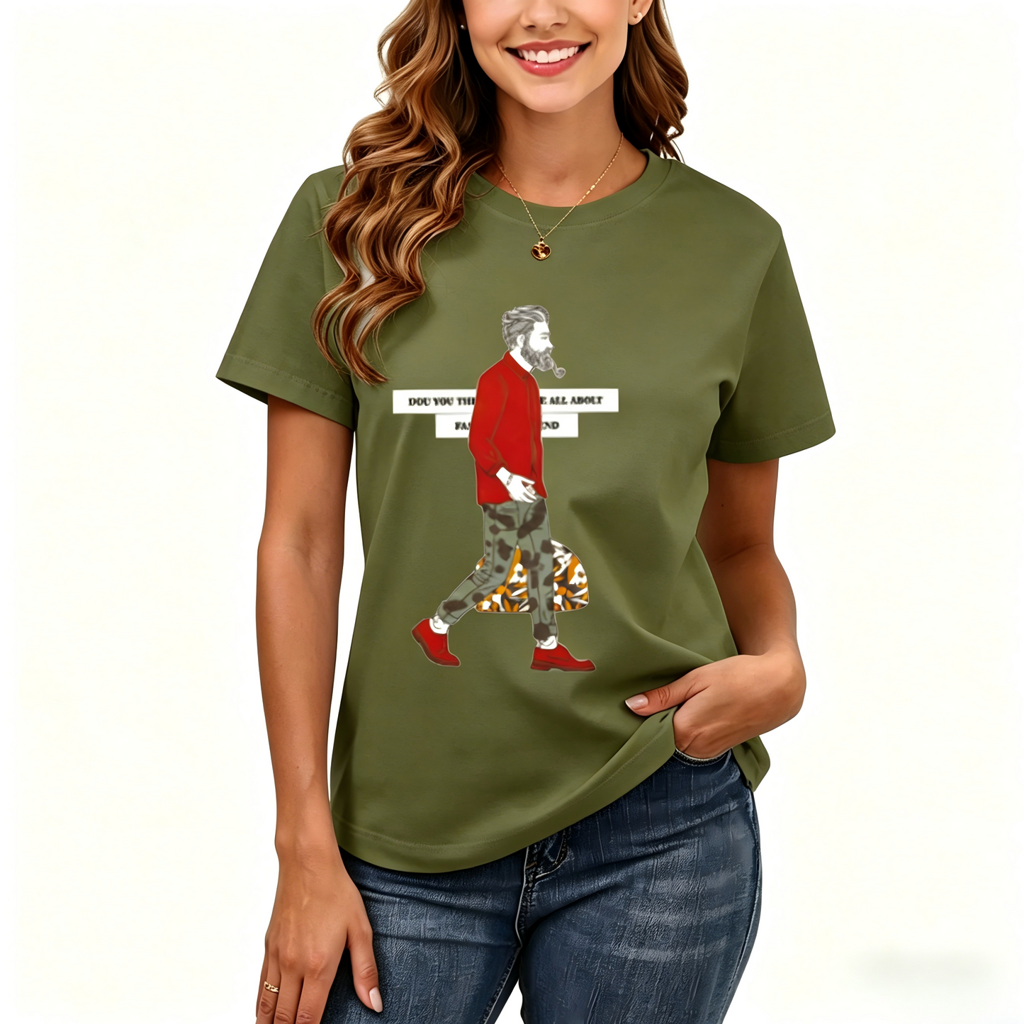 Women's Loose Fit Printed T-shirt | 200GSM Soft Breathable Cotton, Trendy Pattern for Daily & Outdoor Use 126