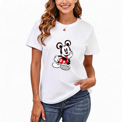 Women's Loose Fit Printed T-shirt | 200GSM Soft Breathable Cotton, Trendy Pattern for Daily & Outdoor Use 116