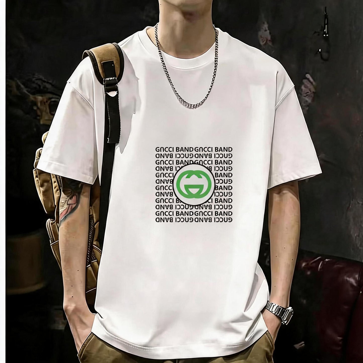 Unisex Casual Short Sleeve | 200GSM Heavyweight Cotton Printed Crew Neck Tee 066
