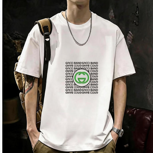 Unisex Casual Short Sleeve | 200GSM Heavyweight Cotton Printed Crew Neck Tee 066