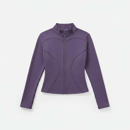 Women’s Winter Thermal Yoga Jacket – Thick Fleece Lined Slim Fit Sports Coat for Fitness, Running & Workout