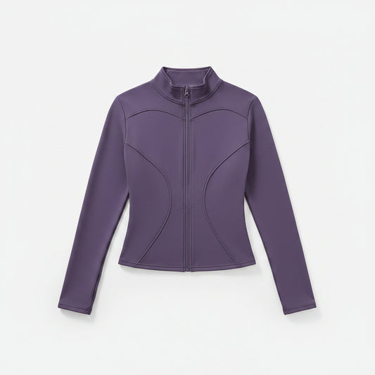 Women’s Winter Thermal Yoga Jacket – Thick Fleece Lined Slim Fit Sports Coat for Fitness, Running & Workout
