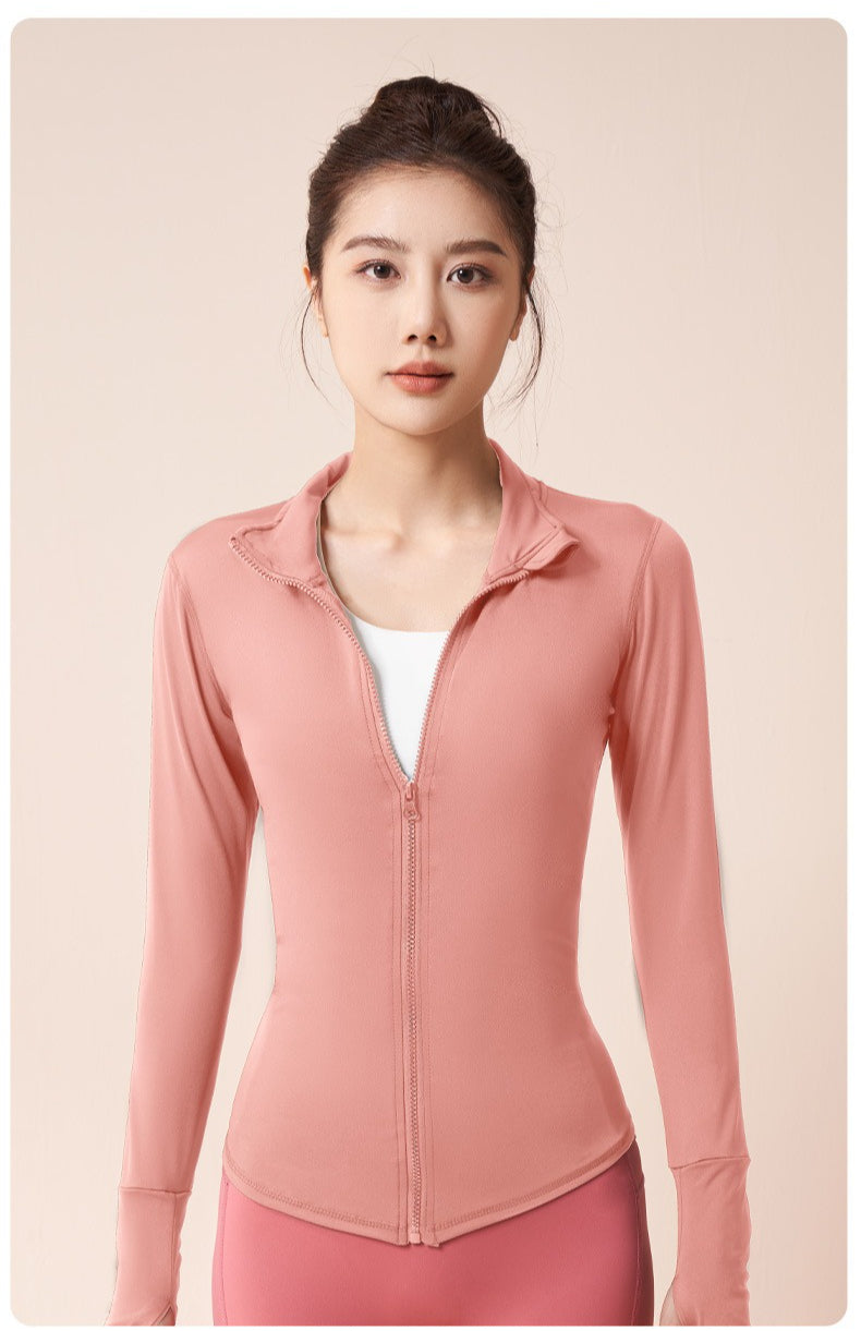 Women's High Stretch Sports Jacket, Fitness Cycling Yoga Coat, Running Workout Top