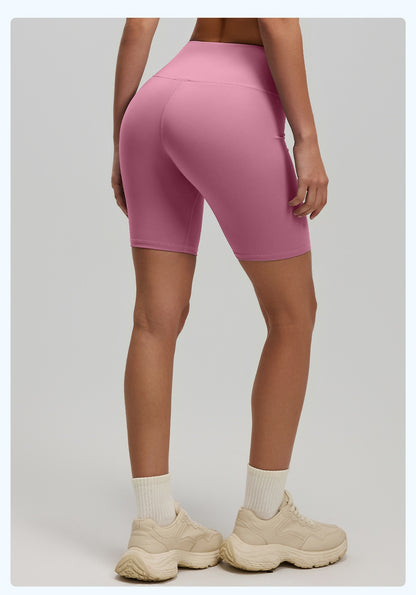 Women's High Waist Yoga Shorts, Butt Lifting Peach Hip 5-Pocket Length Workout Shorts, Stretch Tight Fitness Running Shorts