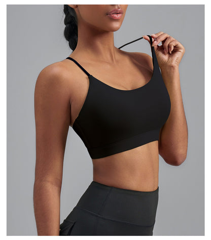 Women's Summer Color Block Sports Bra, High Impact Shockproof Push Up Beauty Back Yoga Workout Top for Running Fitness