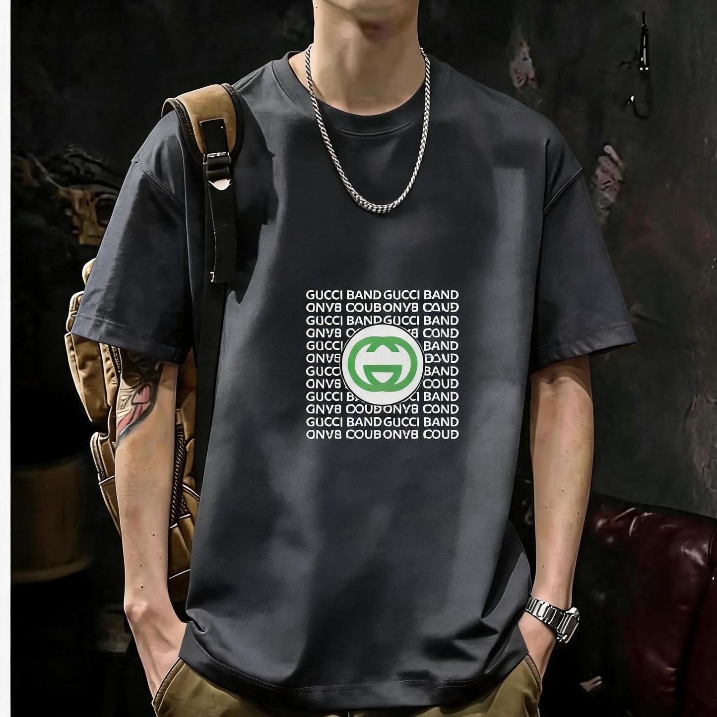 Unisex Casual Short Sleeve | 200GSM Heavyweight Cotton Printed Crew Neck Tee 066