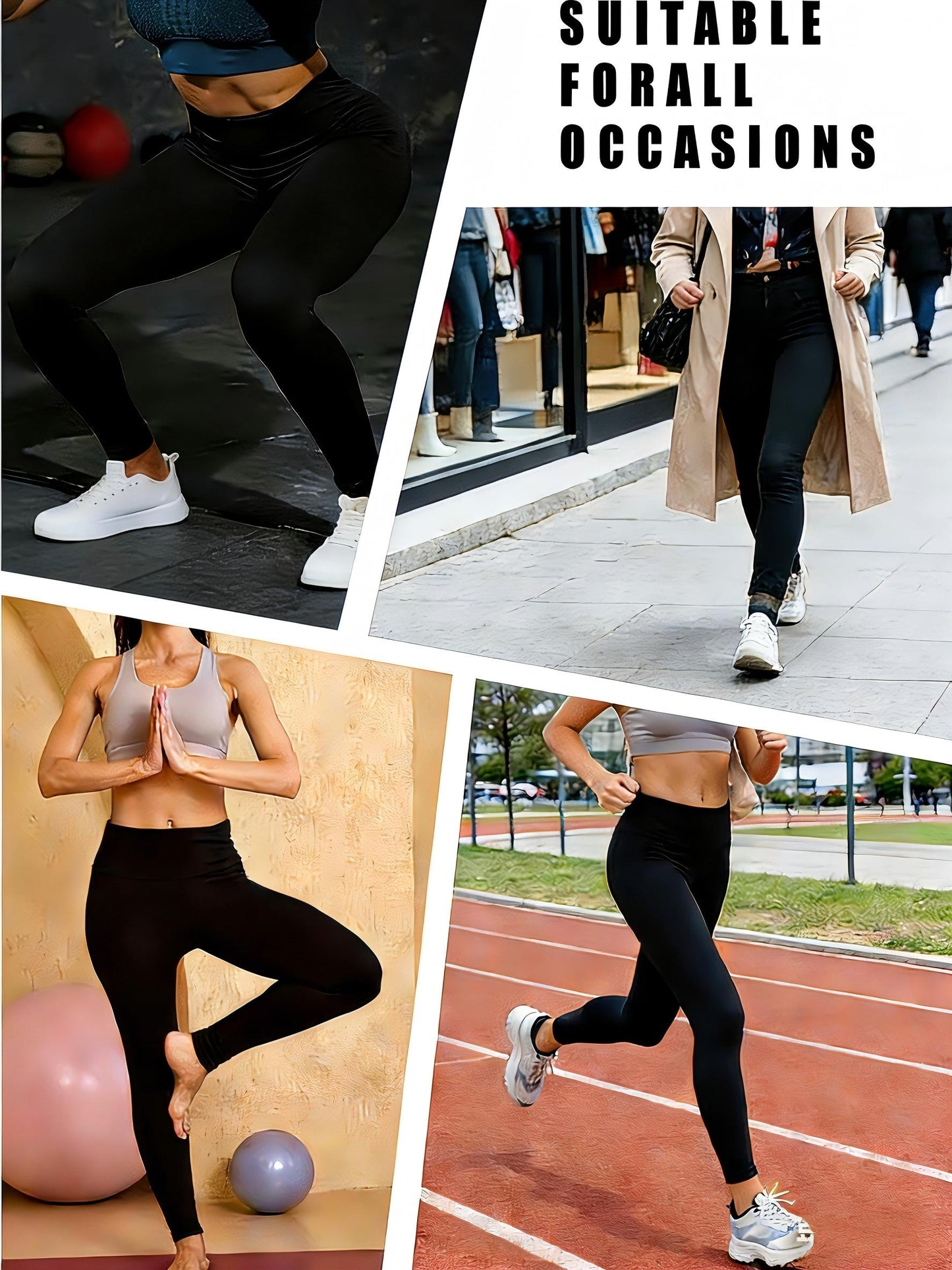 Women’s 6-Pack High Waist Athletic Leggings, Buttery Soft Opaque Fabric Fitness Workout Pants, Assorted Colors Multipack