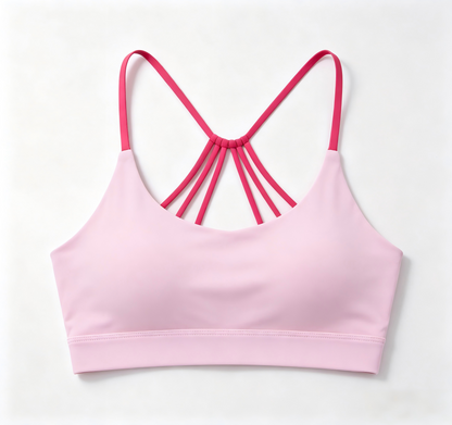 Women's Summer Color Block Sports Bra, High Impact Shockproof Push Up Beauty Back Yoga Workout Top for Running Fitness