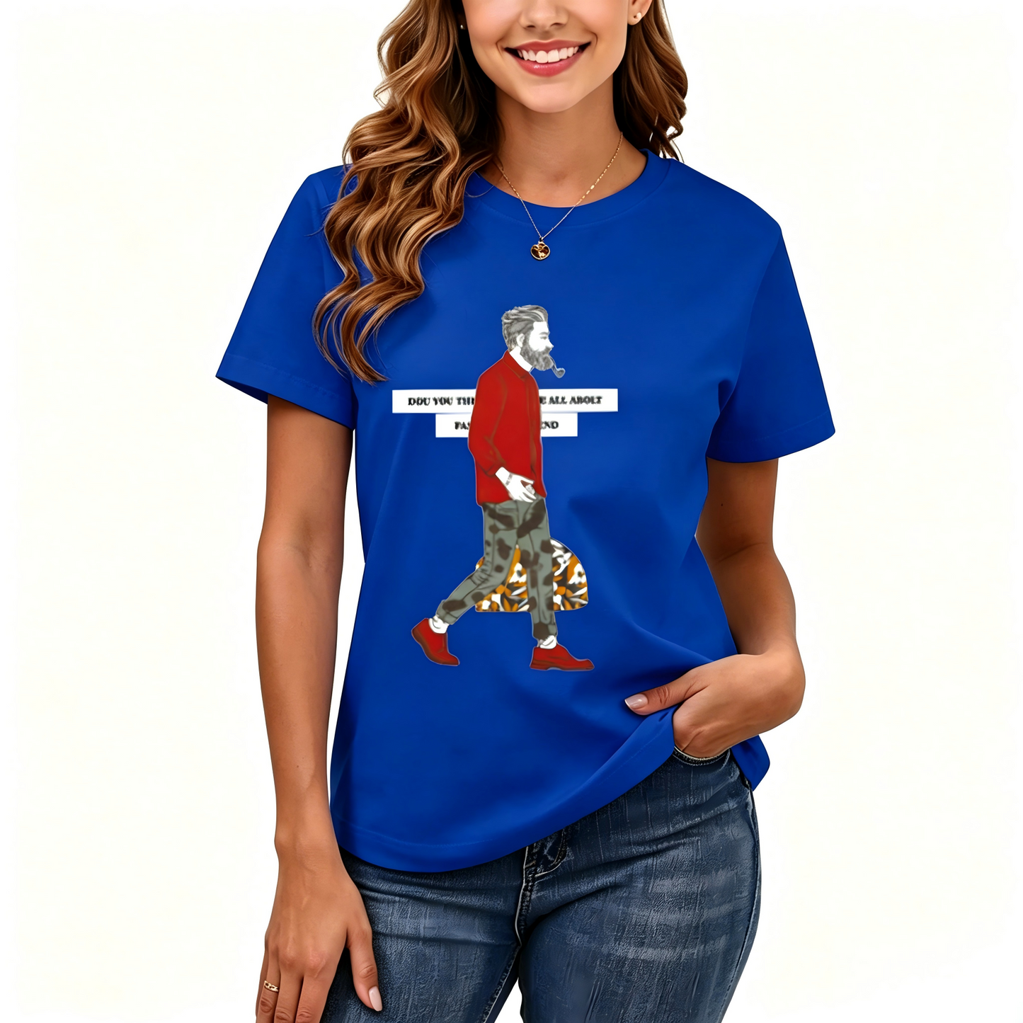 Women's Loose Fit Printed T-shirt | 200GSM Soft Breathable Cotton, Trendy Pattern for Daily & Outdoor Use 126