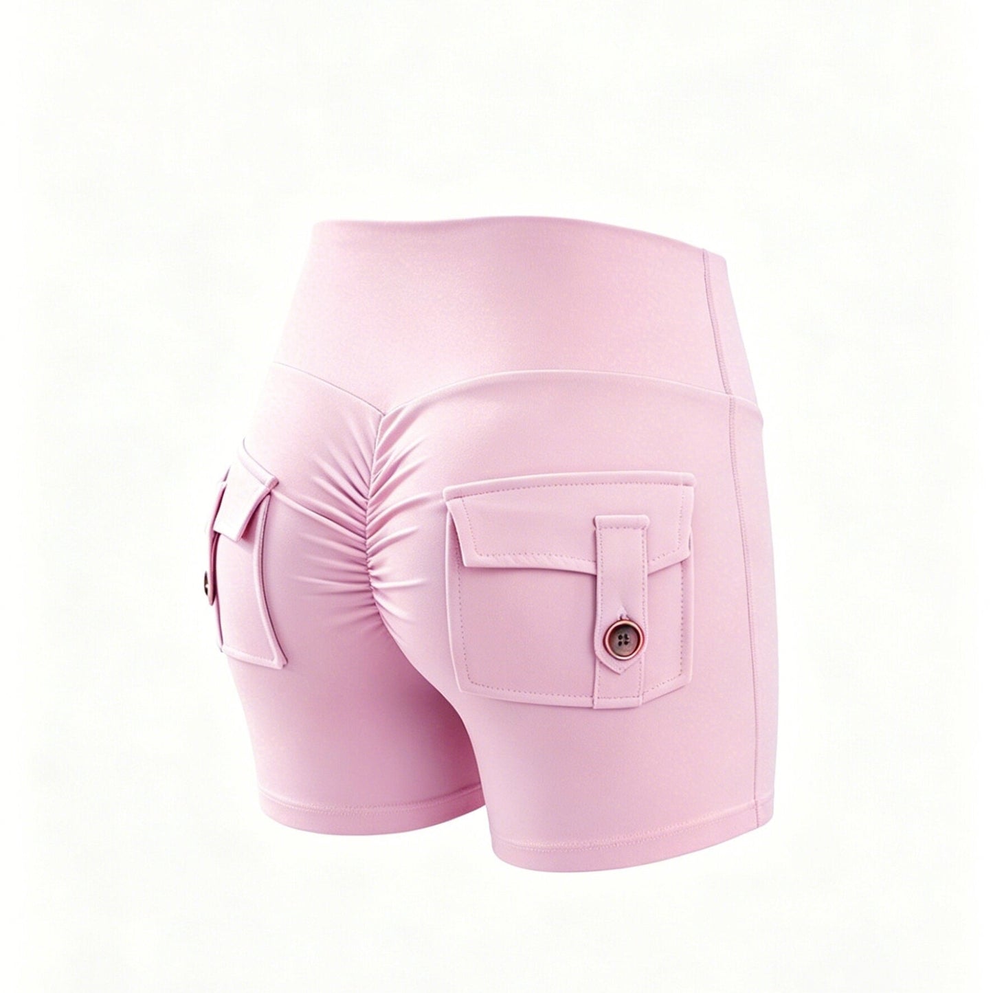 High-Waist Pocket Yoga Shorts, Breathable Butt-Lifting Sports Shorts, Soft Close-Fitting for Yoga and Workout