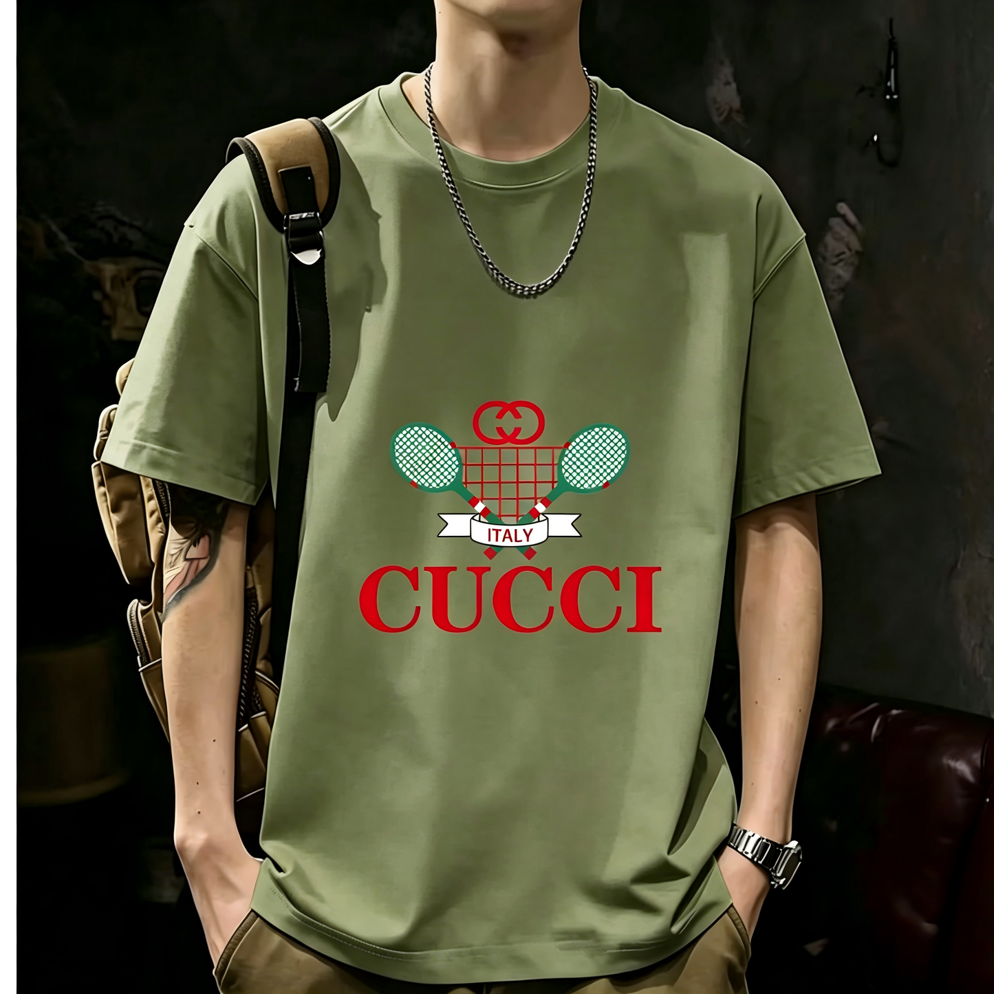 Unisex Casual Short Sleeve | 200GSM Heavyweight Cotton Printed Crew Neck Tee 074