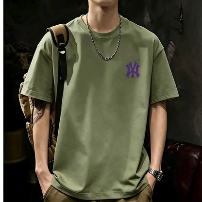 Unisex Casual Short Sleeve | 200GSM Heavyweight Cotton Printed Crew Neck Tee 071