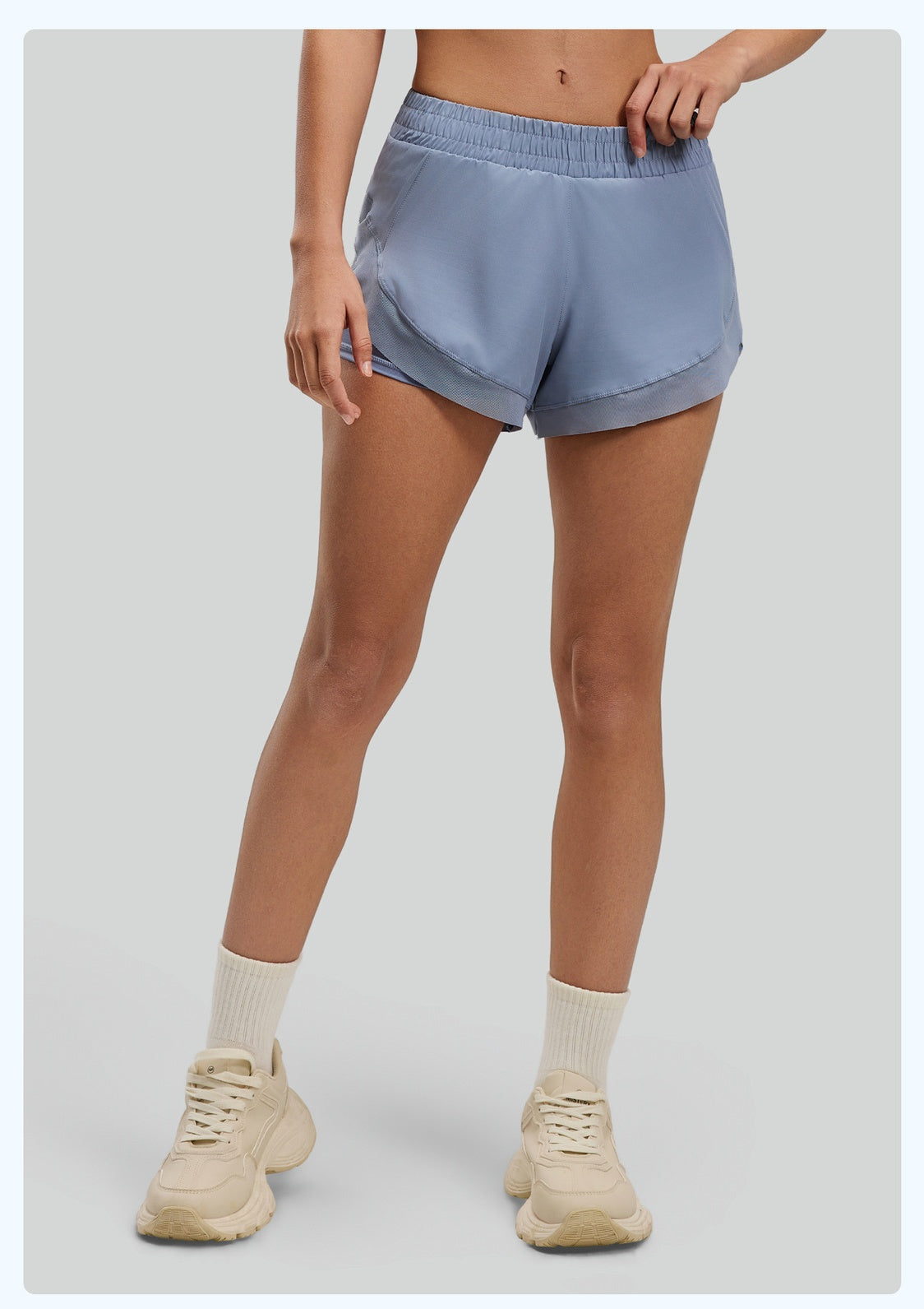 Women's Mesh Yoga Shorts, Peach Butt Lifting Fitness Shorts, Seamless Naked Feeling with Pockets