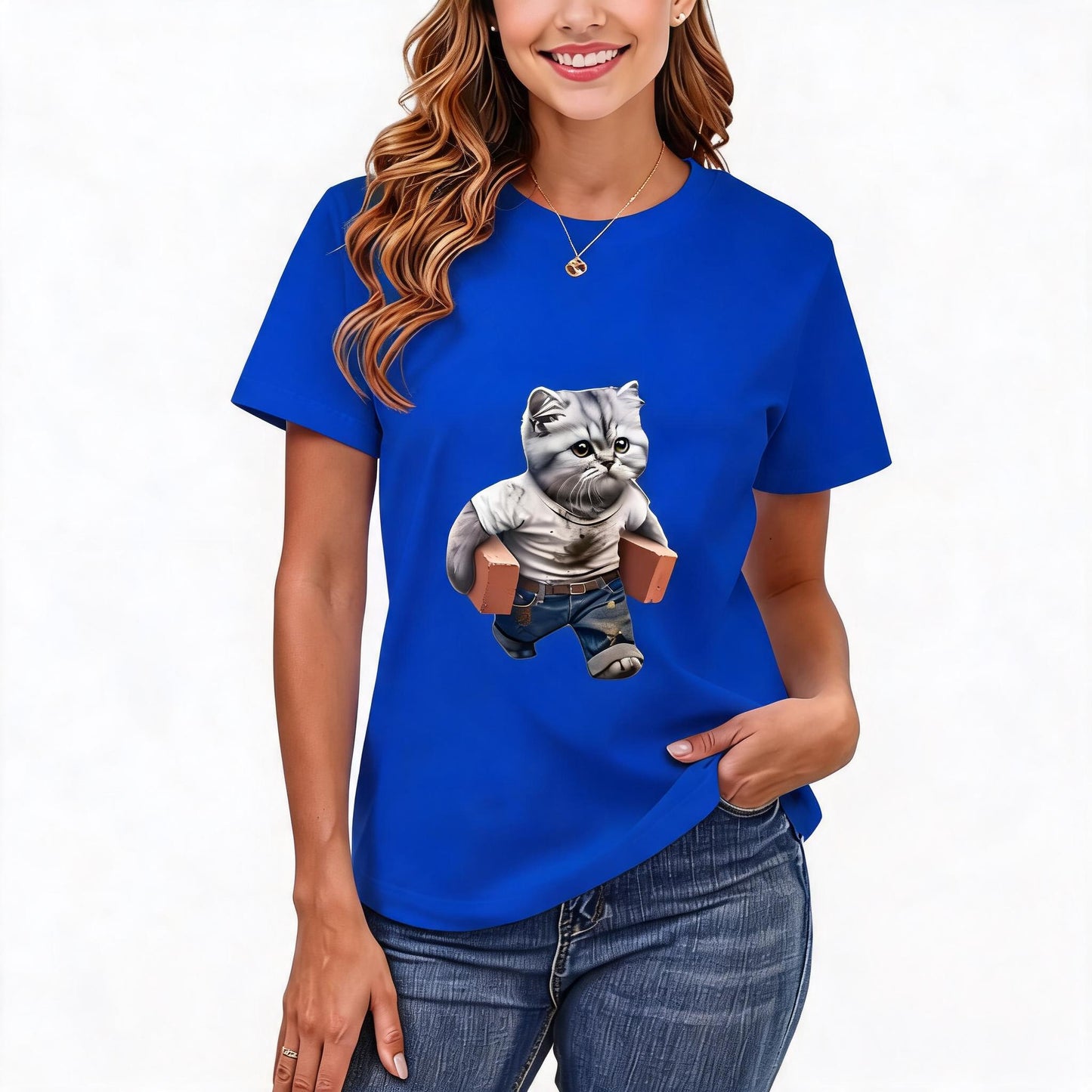 Women's Loose Fit Printed T-shirt | 200GSM Soft Breathable Cotton, Trendy Pattern for Daily & Outdoor Use 117