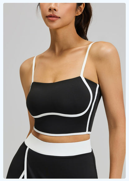 Summer New Streamlined Yoga Sports Bra, Removable Pads Adjustable Straps Beauty Back Fitness Workout Tank Top