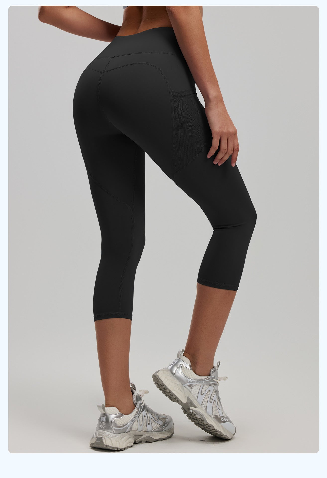 Women's High Waist 7/8 Yoga Pants with Side Pockets, Butt Lifting Booty Sculpting Tight Fitness Leggings