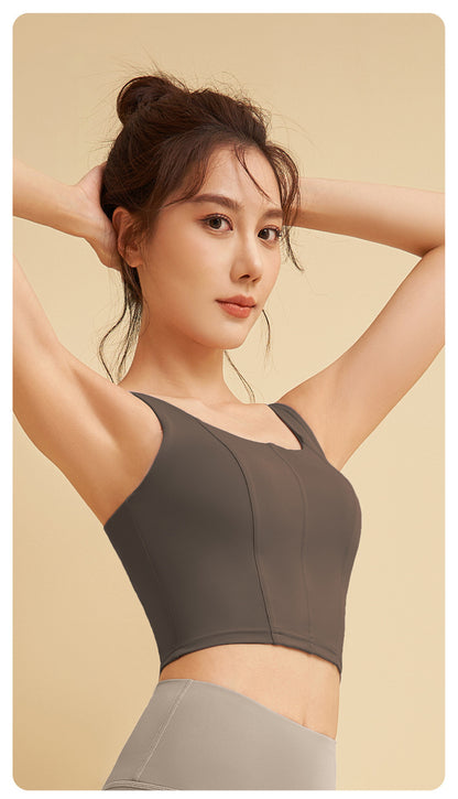 New High-Support Sports Bra, Shock-Absorbent Workout Top, Women's Compression Yoga Fitness Tank