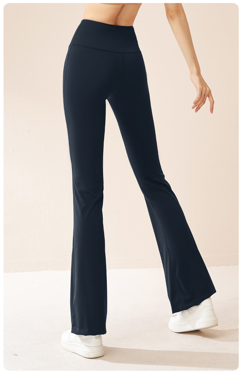 Women's High Elastic Flare Fitness Pants, High Waist Hip Lifting Tummy Control Slim Cloud-Feel Yoga Wide Leg Trousers
