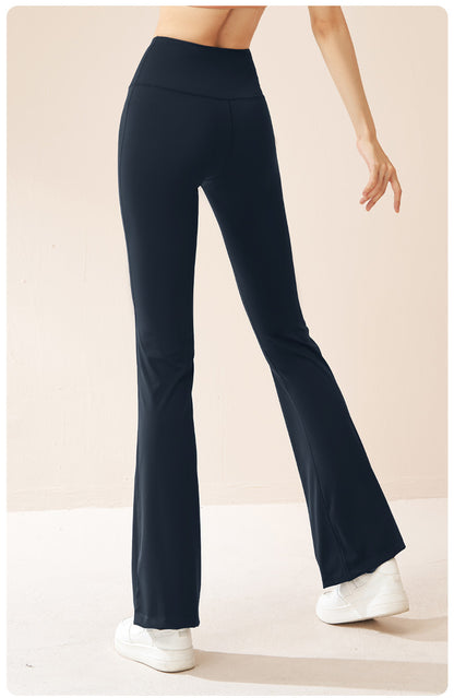 Women's High Elastic Flare Fitness Pants, High Waist Hip Lifting Tummy Control Slim Cloud-Feel Yoga Wide Leg Trousers