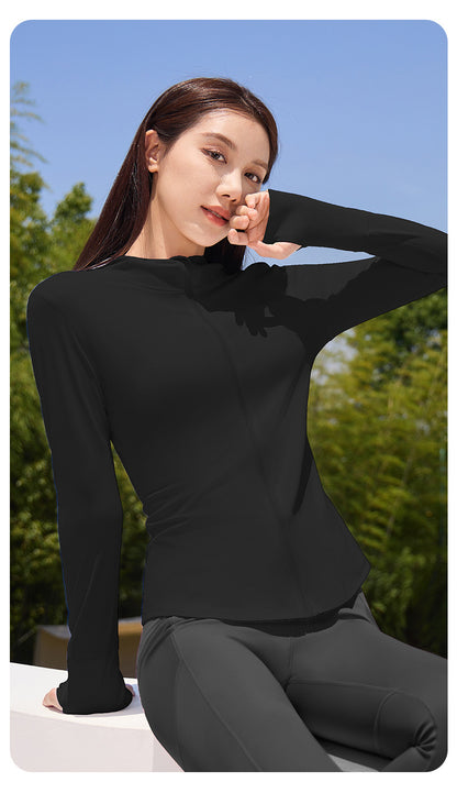 New Women’s Hooded Sports Jacket – Lightweight Breathable Long Sleeve Outdoor Yoga Coat for Cycling & Fitness