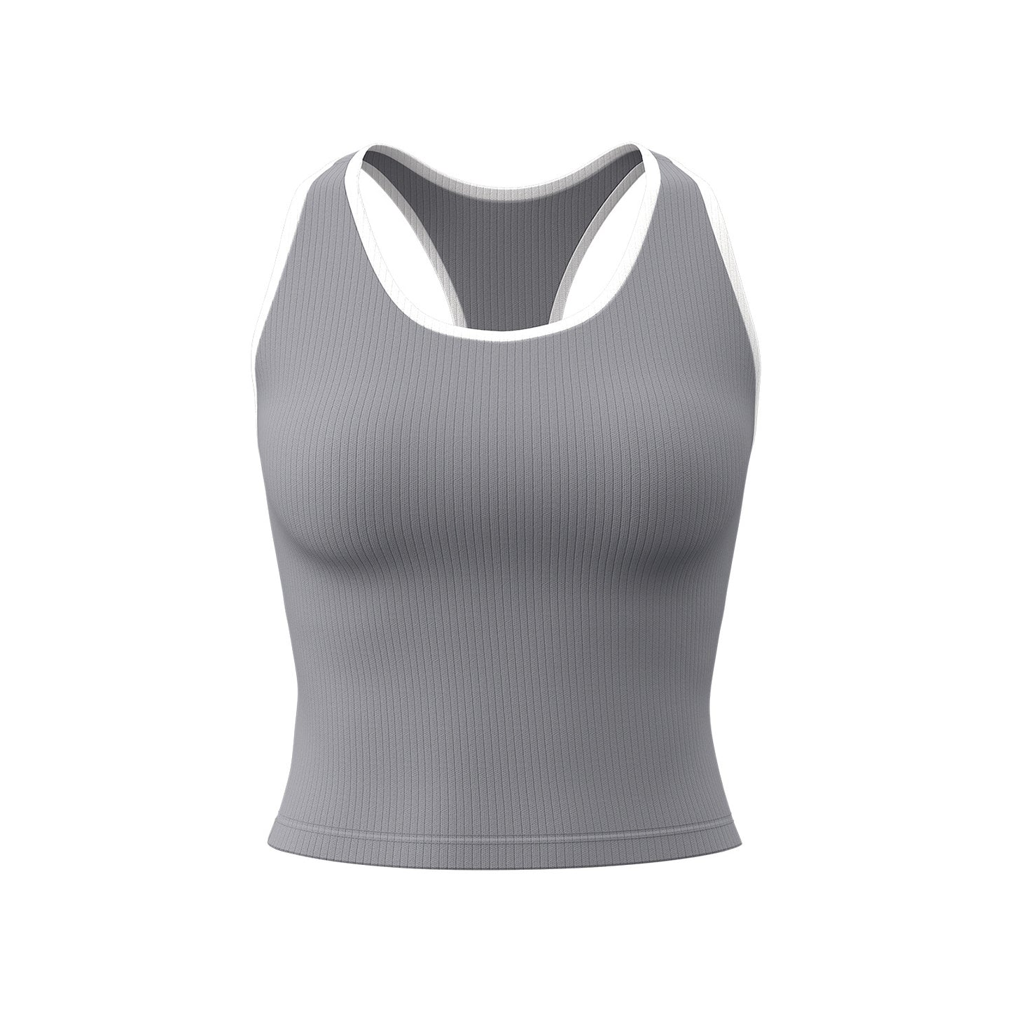 New Striped Ribbed Sports Tank for Women, Built-in Padded Bra, Slim Fit Beauty Back Design, Ideal for Fitness & Yoga