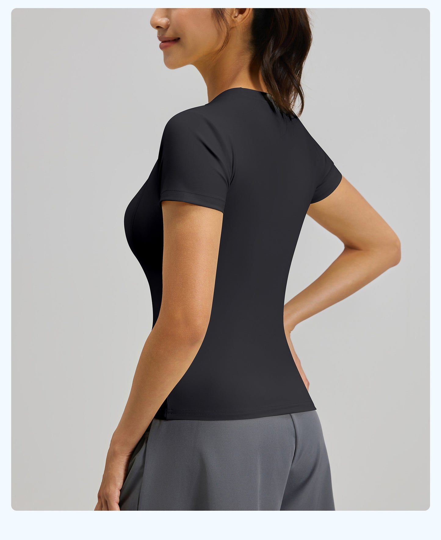 Women's Slim Fit Yoga Short Sleeve Top, Lightweight Stretch Sports T-Shirt, Breathable Activewear Ideal for Running, Gym Fitness and Daily Workout