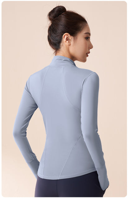 Women's High Stretch Sports Jacket, Fitness Cycling Yoga Coat, Running Workout Top
