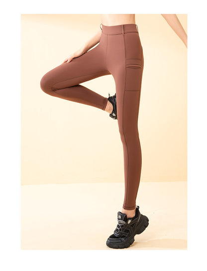 Women's High Waist Butt Lifting Yoga Pants, Slim Fit with Side Pockets, Anti-Rolling High Stretch Naked Feel Workout Leggings