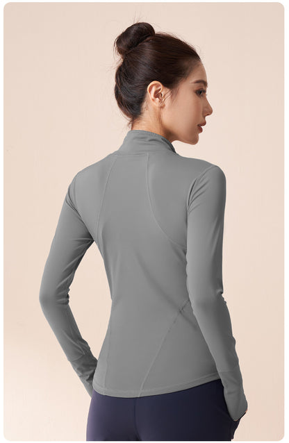 Women's High Stretch Sports Jacket, Fitness Cycling Yoga Coat, Running Workout Top