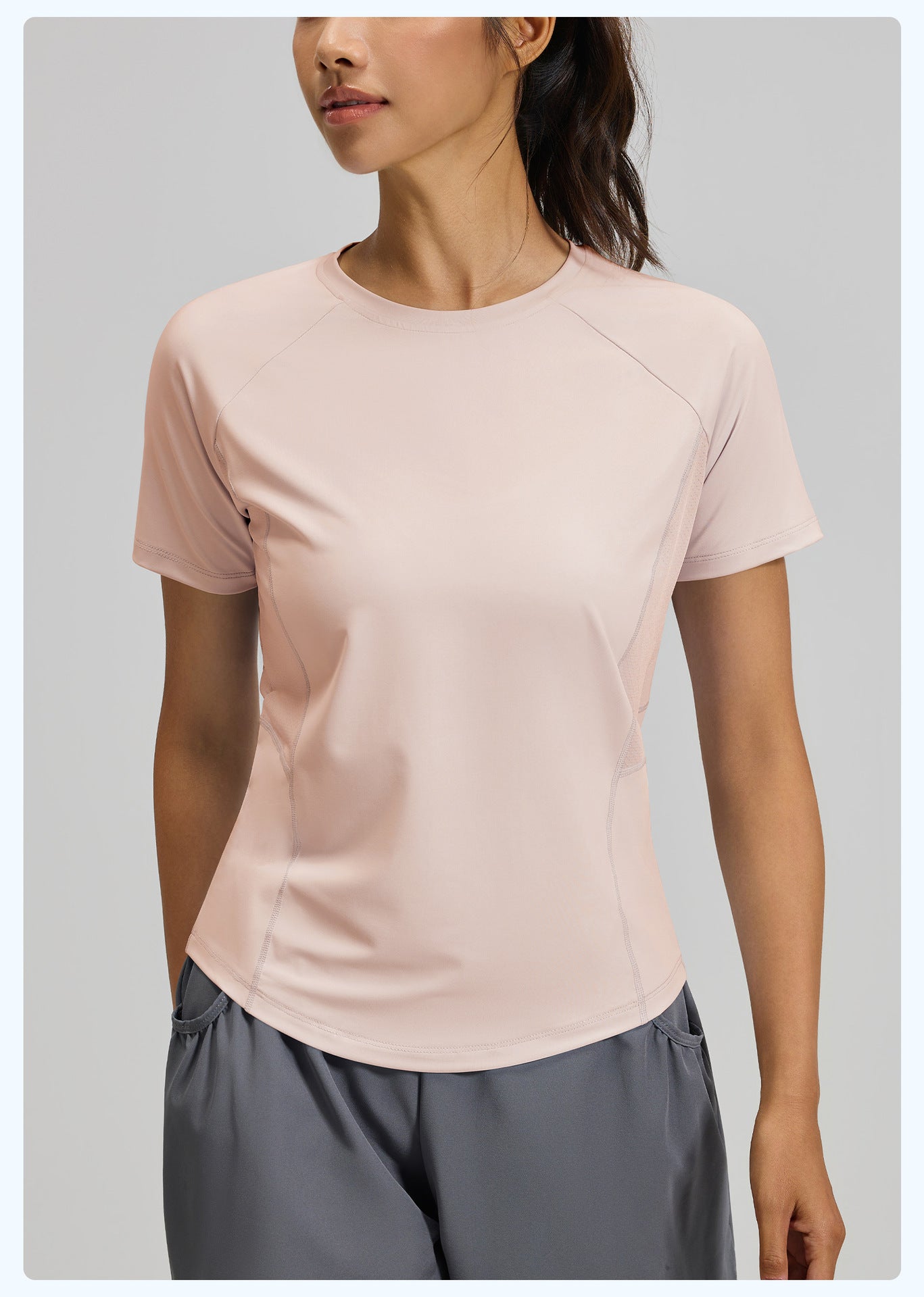 Women's Summer Fitness Short Sleeve Tee with Back Mesh Panel, Breathable Quick-Dry Fabric, Lightweight Yoga Sports T-Shirt Suitable for Outdoor Running, Gym Training and Daily Active Wear