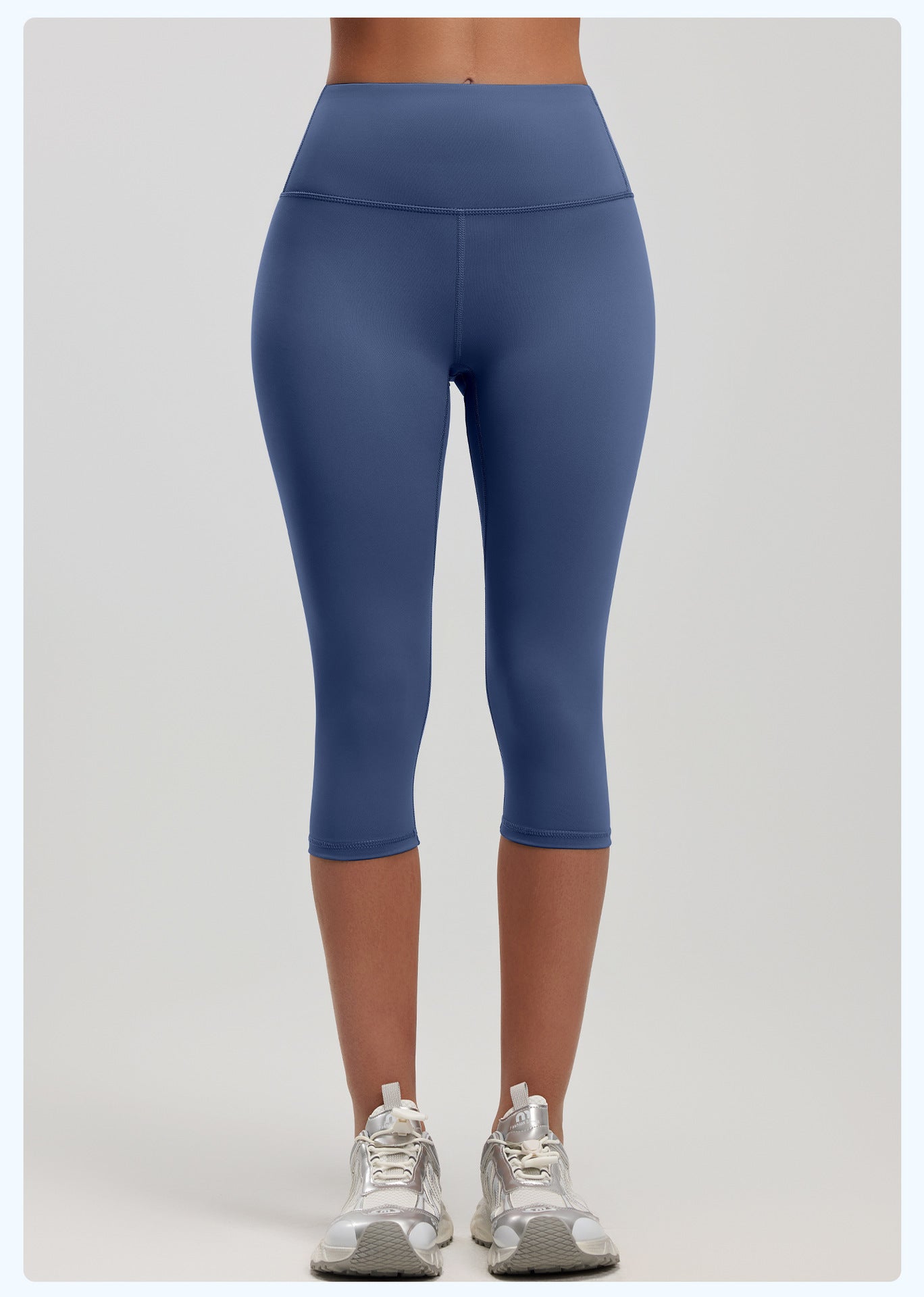 Women's High Waist 7/8 Fitness Pants, Elastic Hip Lifting Yoga Capris, Peach Butt Tight Sports Leggings