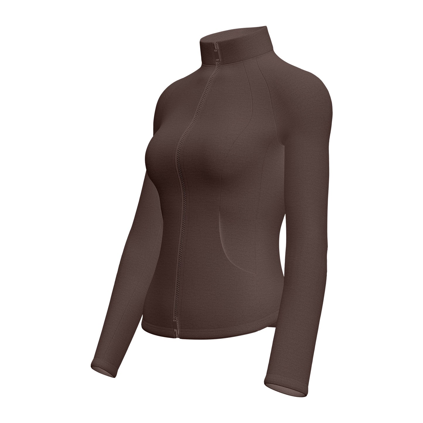 Peach Velvet Stand Collar Coat, Autumn Winter New Arrival, Fleece Lined Thickened Warm Yoga Jacket with Pockets