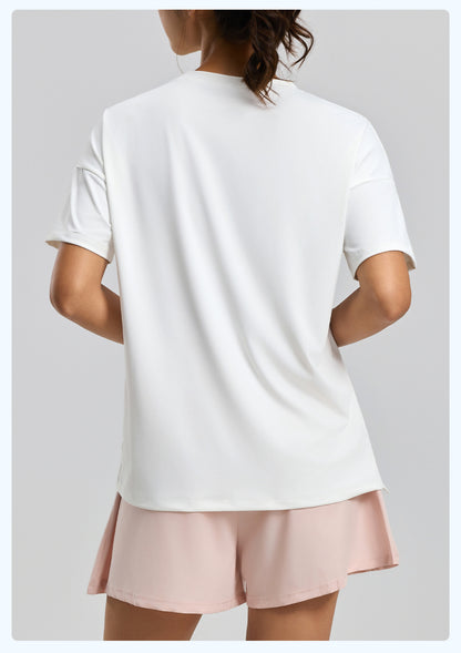New Women's Split Hem Loose Long Sleeve Yoga Top, Casual Yoga Shirt for Running, Training & Fitness
