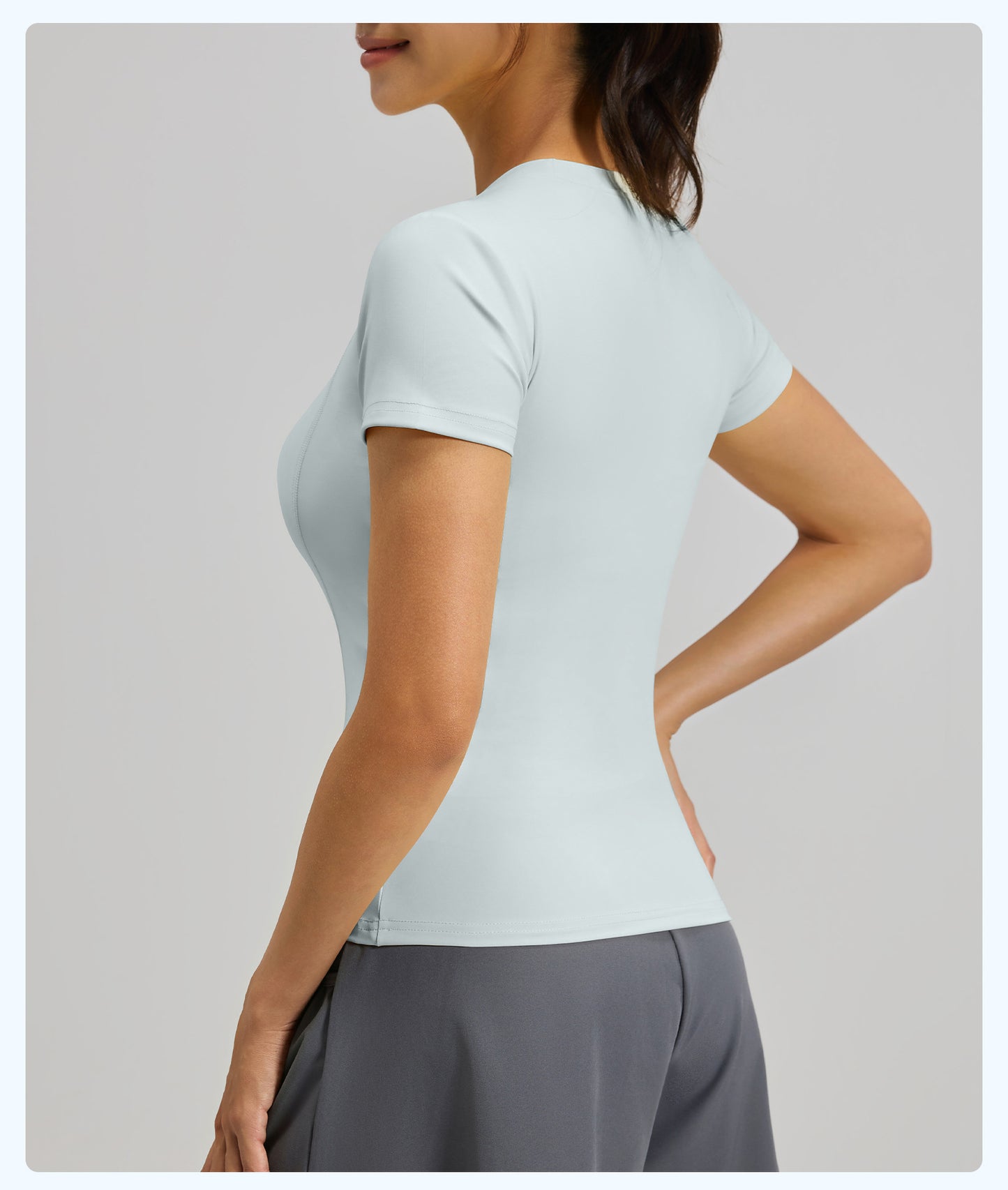 Women's Slim Fit Yoga Short Sleeve Top, Lightweight Stretch Sports T-Shirt, Breathable Activewear Ideal for Running, Gym Fitness and Daily Workout