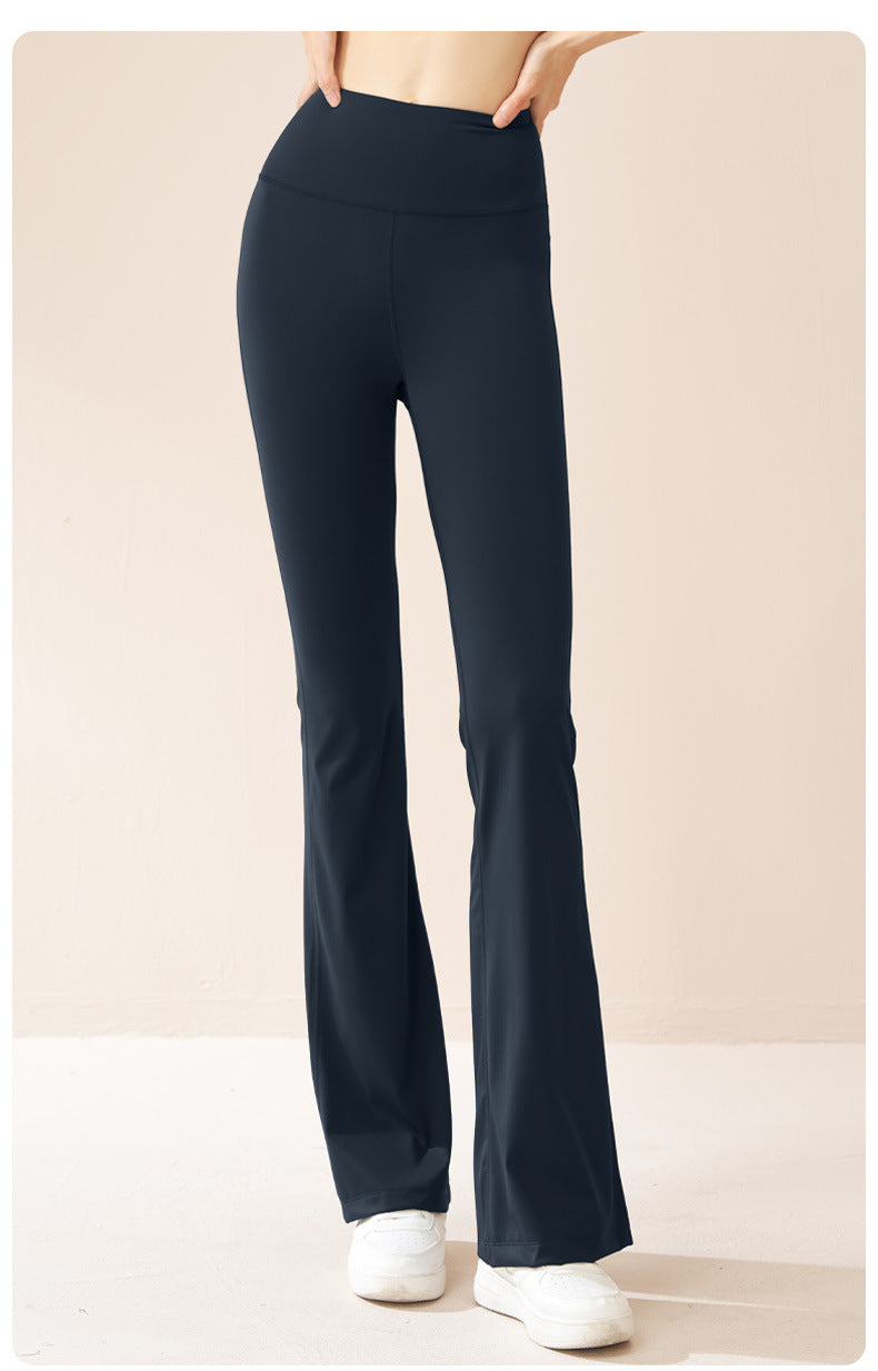 Women's High Elastic Flare Fitness Pants, High Waist Hip Lifting Tummy Control Slim Cloud-Feel Yoga Wide Leg Trousers
