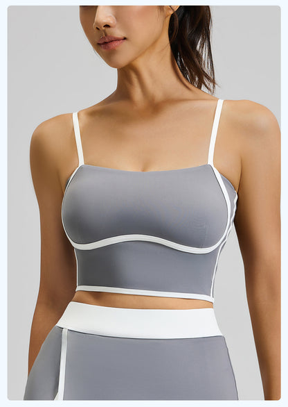 Summer New Streamlined Yoga Sports Bra, Removable Pads Adjustable Straps Beauty Back Fitness Workout Tank Top