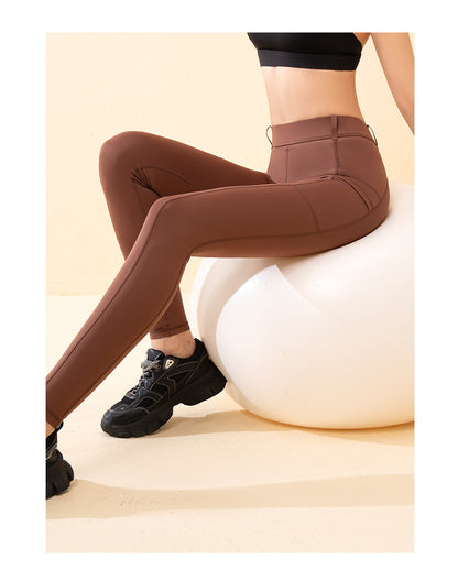 Women's High Waist Butt Lifting Yoga Pants, Slim Fit with Side Pockets, Anti-Rolling High Stretch Naked Feel Workout Leggings