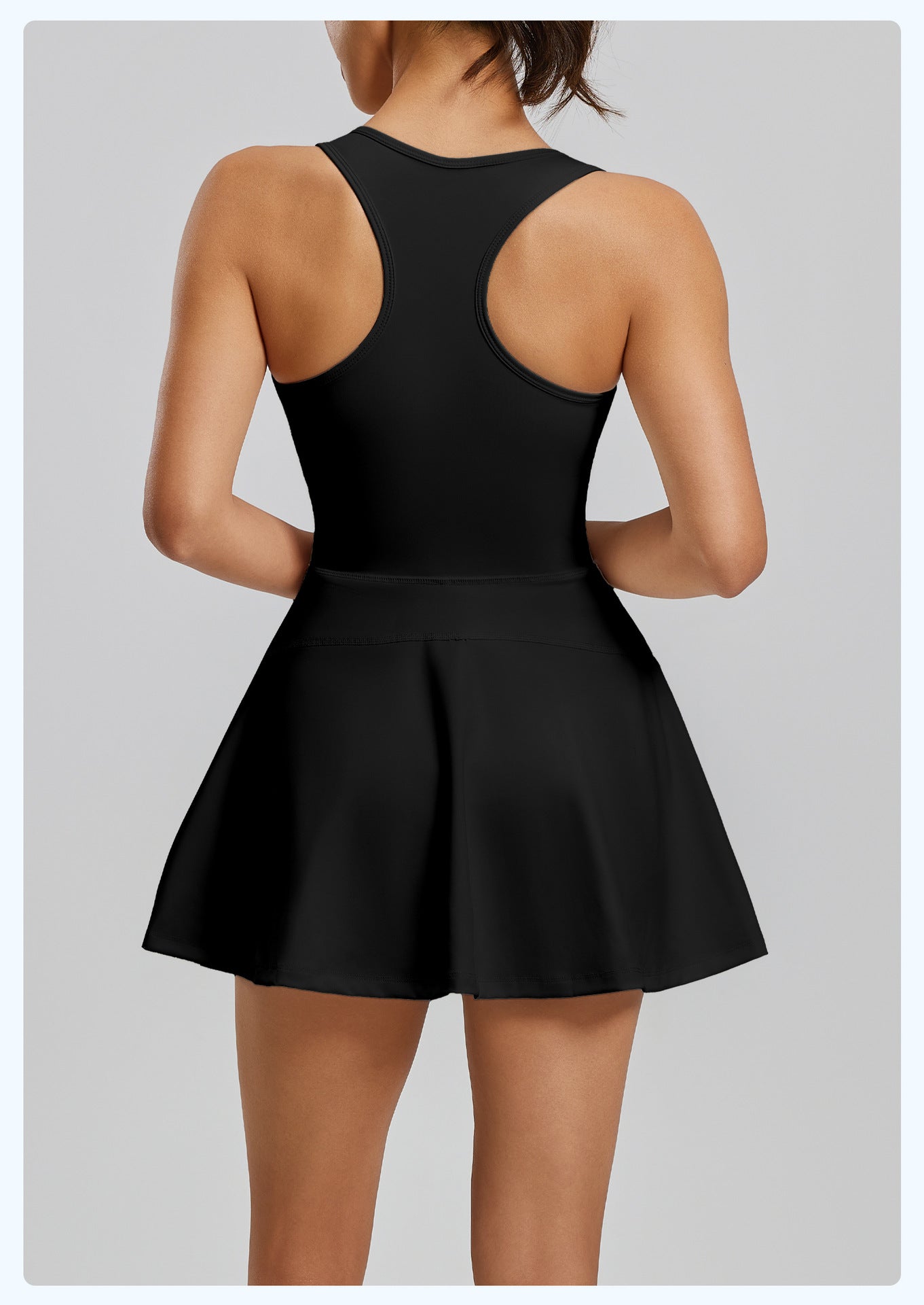 Women's Zipper Sports Dress, Anti-Exposure Lining, Outdoor Running Workout Fitness Yoga Dress