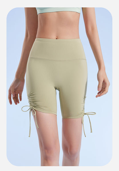 Summer New Naked Feel Yoga Shorts – Ruched High Waist Butt Lifting Knee-Length Fitness Pants