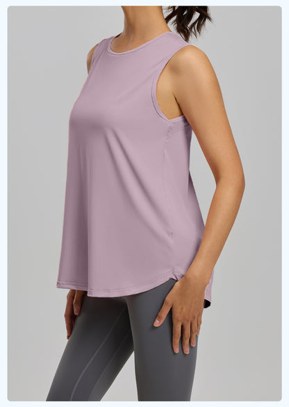 New Women’s Loose Yoga Tank Top, Mesh Back Workout Shirt, Quick-Dry Athletic Top for Running & Fitness