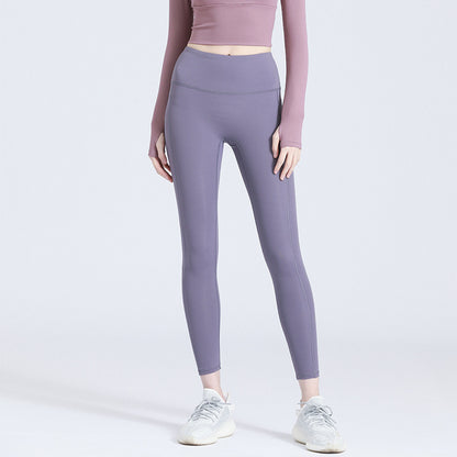Women's No Front Rise Yoga Pants, High Waist Butt Lifting Workout Leggings, Peach Hip Nylon Naked Feeling Tights