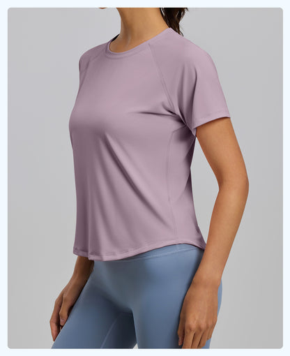 Women's New Summer Loose Mesh Yoga Short Sleeve Top, Breathable Lightweight Sports Fitness T-Shirt, Ideal for Running, Workout and Daily Casual Active Wear