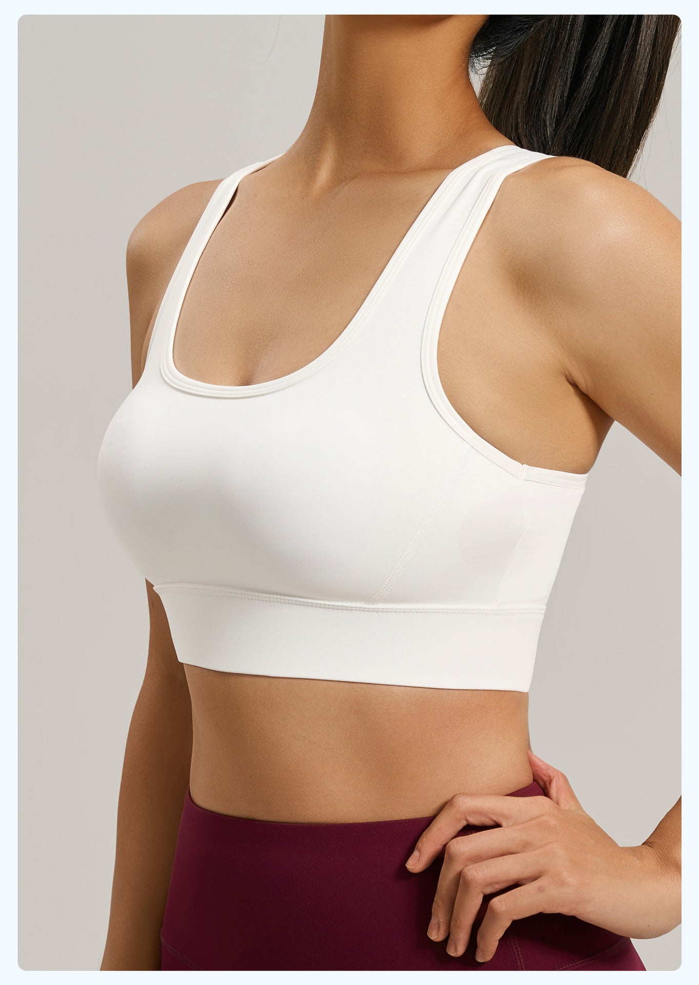 Women's Racer Back Sports Bra Adjustable Hook Closure High Support Shockproof Yoga Bra