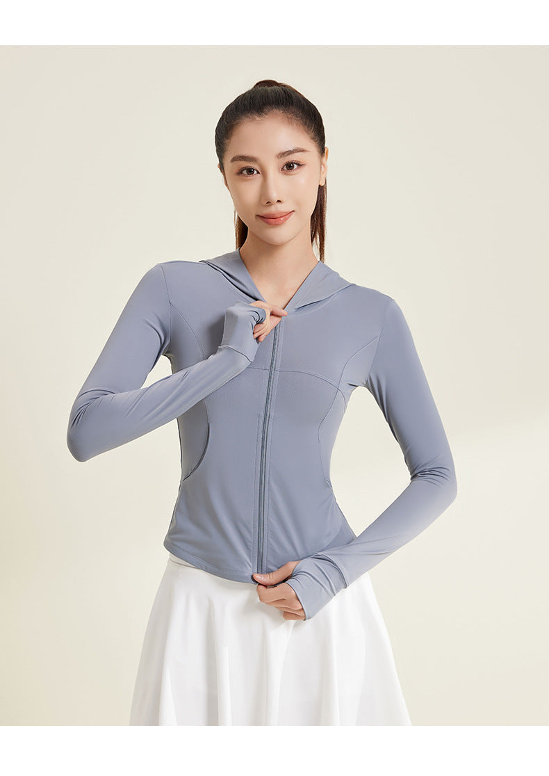 Women's New UPF50+ Lightweight Sun Protection Jacket, Breathable UV Protection, Ice Cool Hooded Sunscreen Coat for Yoga